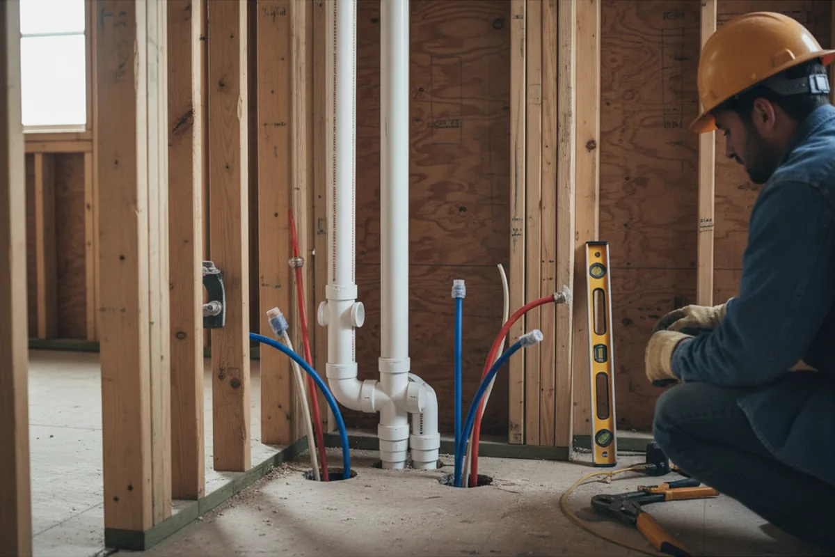 Drain and supply rough-in during Leak Detection in Hyden
